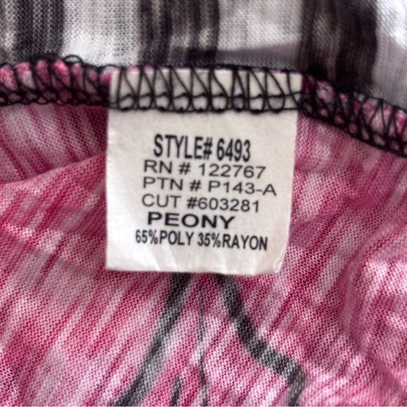 David Cline Crushed T Shirt Small Mixed Print Peony Pink Black - Picture 7 of 9